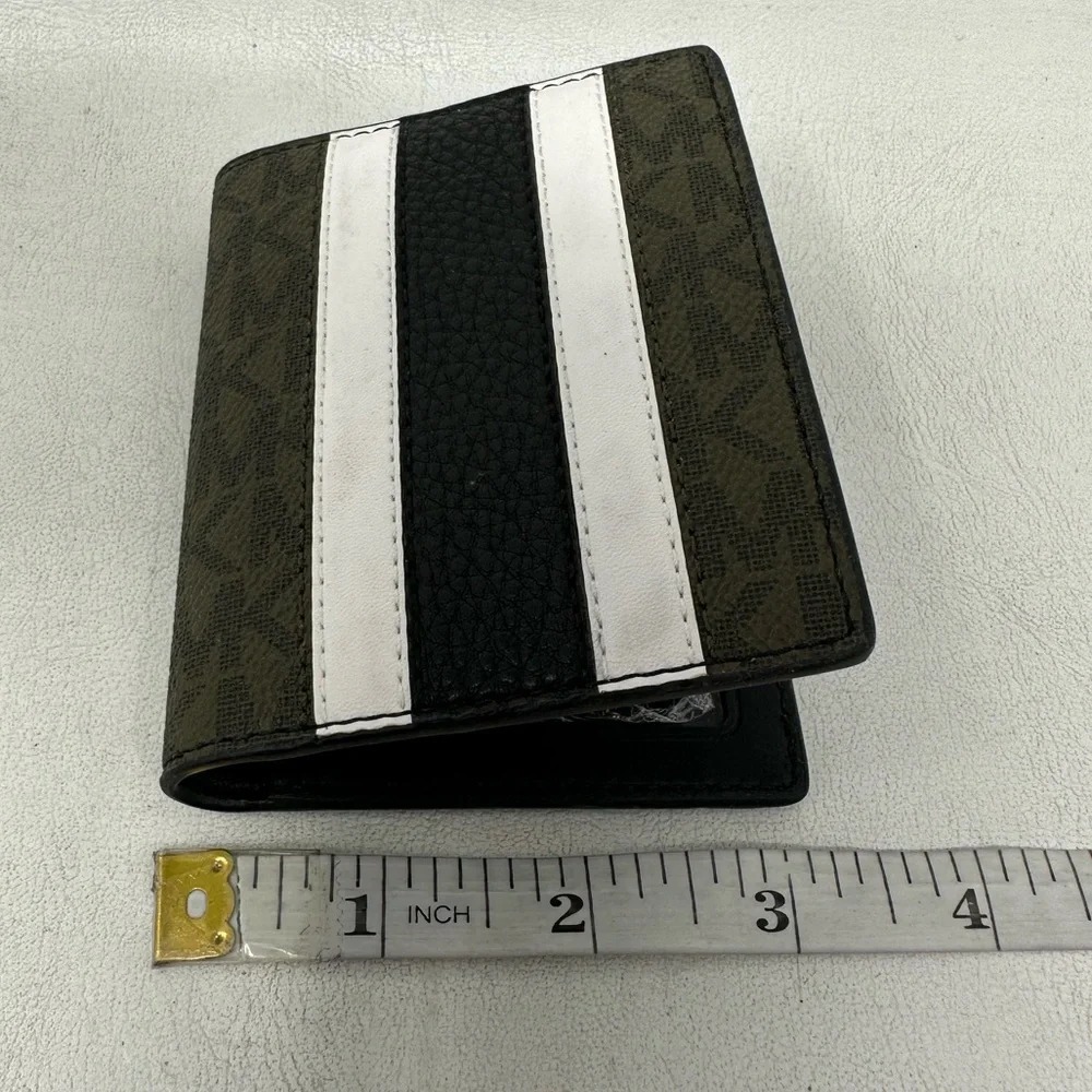 Michael Kors Logo Leather Wallet, Men's Size OS - Olive Green/Multi